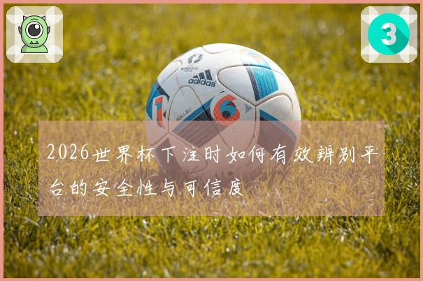 2026世界杯下注时如何有效辨别平台的安全性与可信度